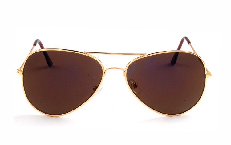 Guldfarvet aviator / pilot solbrille - accessories.dk - billede 2