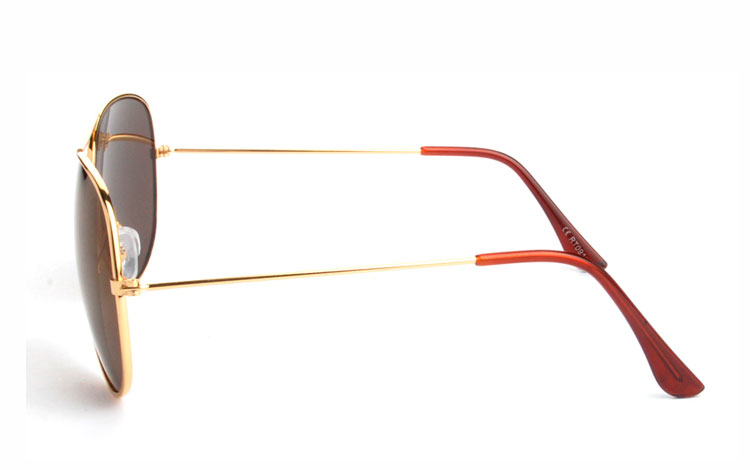 Guldfarvet aviator / pilot solbrille - accessories.dk - billede 3