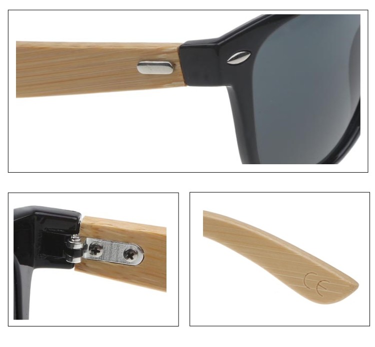 Træ solbrille i det bedst sælgende wayfarer design. - accessories.dk - billede 2
