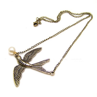 Smuk svale halskæde med perle - 44cm. kæde
