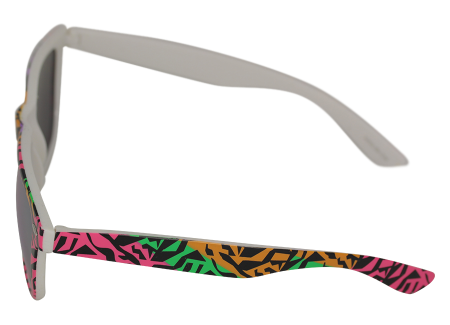 Wayfarer solbrille i multifarvet dyreprint design med spejlglas - accessories.dk - billede 2