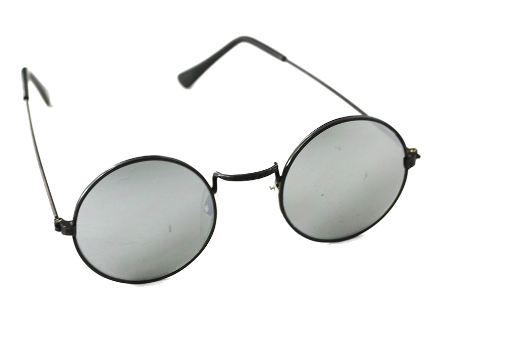 Sort Lennon solbrille med spejlglas