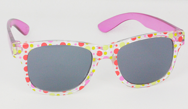 Wayfarer solbrille til børn med prikdesign