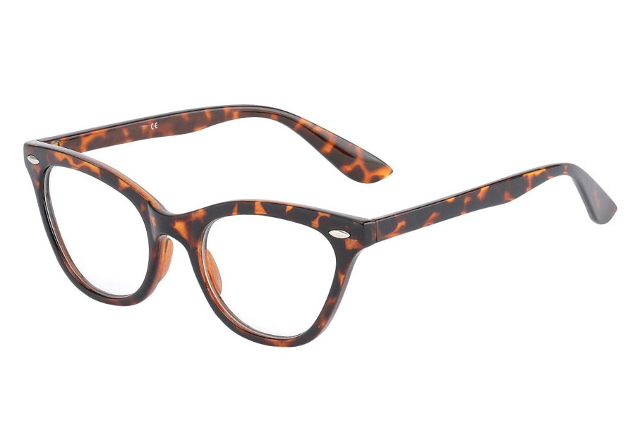 Cateye brille i skildpaddebrun / leopard mønstret stel