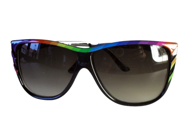 Cat eye solbrille med regnbue design
