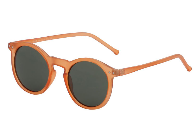 Mat rund orange/transparent solbrille