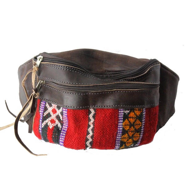 2. SORTERING NEDSAT mørkebrun Bæltetaske / bumbag / fannypack i afrikansk mørkebrun læder