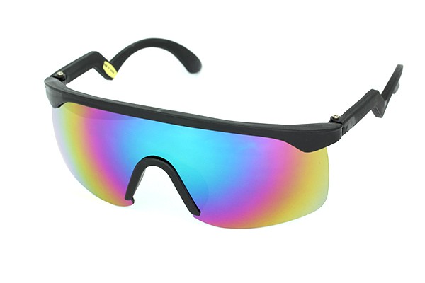 Sort skibrille med multifarvet glas (12-15 år) - Design nr. 657