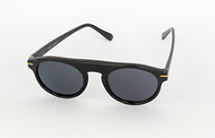 Sort enkel solbrille i rundt design