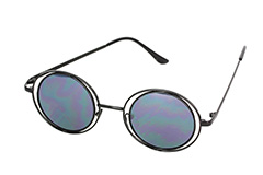 Sort rund Lennon solbrille i luksus udgave