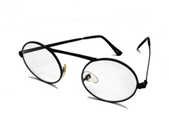 Brille uden styrke i rund  sort metal stel - Design nr. 603