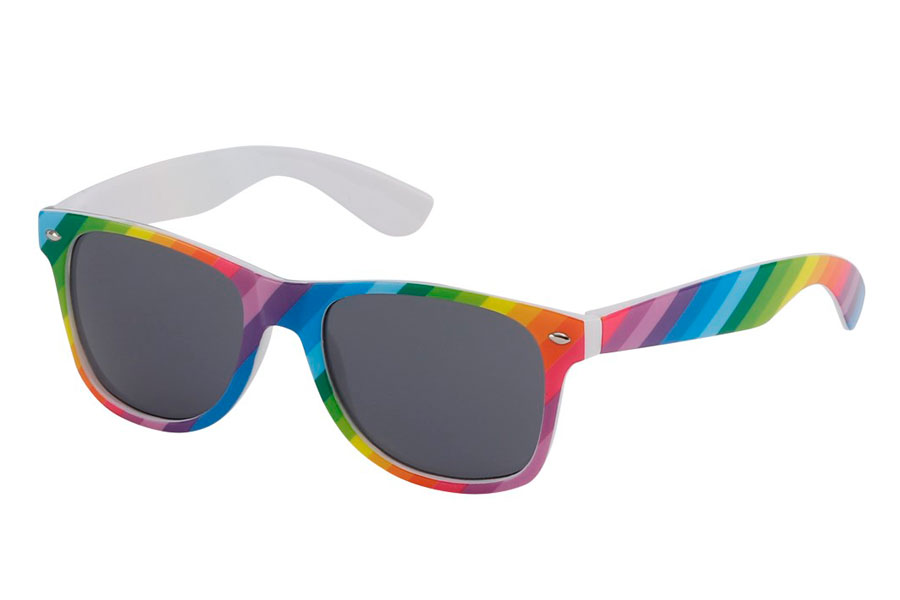 Regnbue solbrille med gennemsigtig baggrund