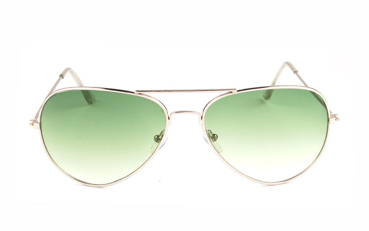Aviator solbrille med grønne glas - accessories.dk - billede 2