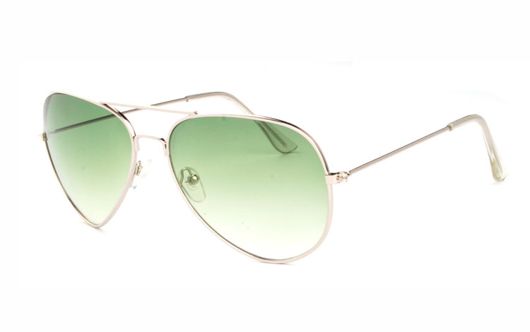 Aviator solbrille med grønne glas