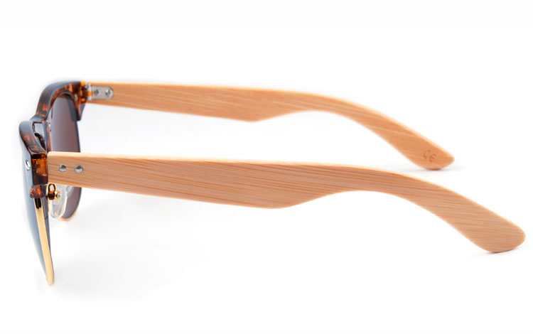 Solbrille i clubmaster design med bambus stænger - accessories.dk - billede 3