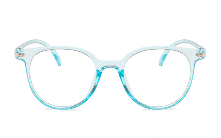 Tyrkisblå transparent brille med klart glas uden styrke - accessories.dk - billede 2