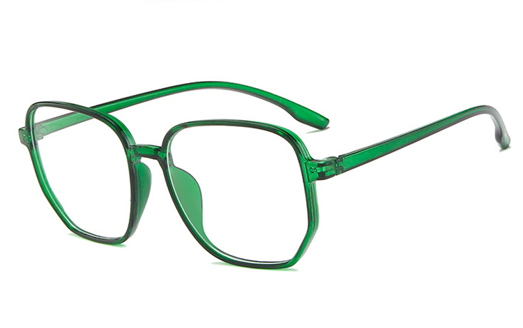 Retro inspireret brille i robust grønt design