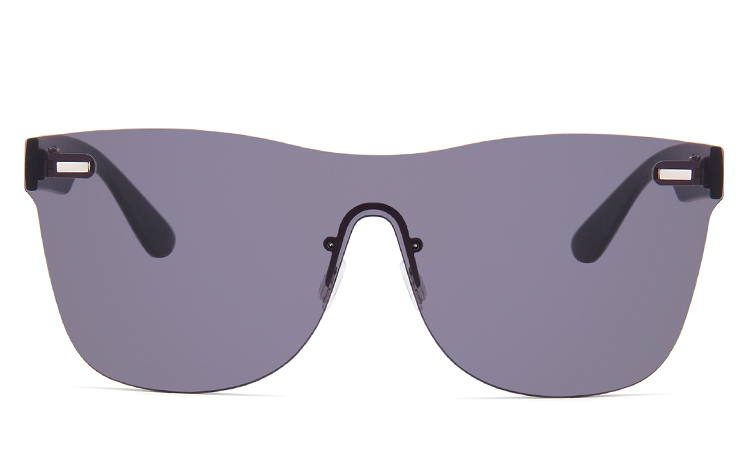 Flad one piece solbrille med mÃ¸rke sorte glas - accessories.dk - billede 2
