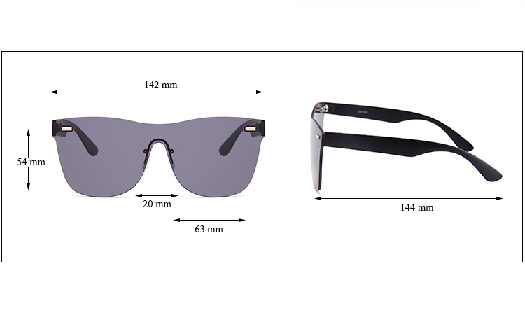 Flad one piece solbrille med mÃ¸rke sorte glas - accessories.dk - billede 4