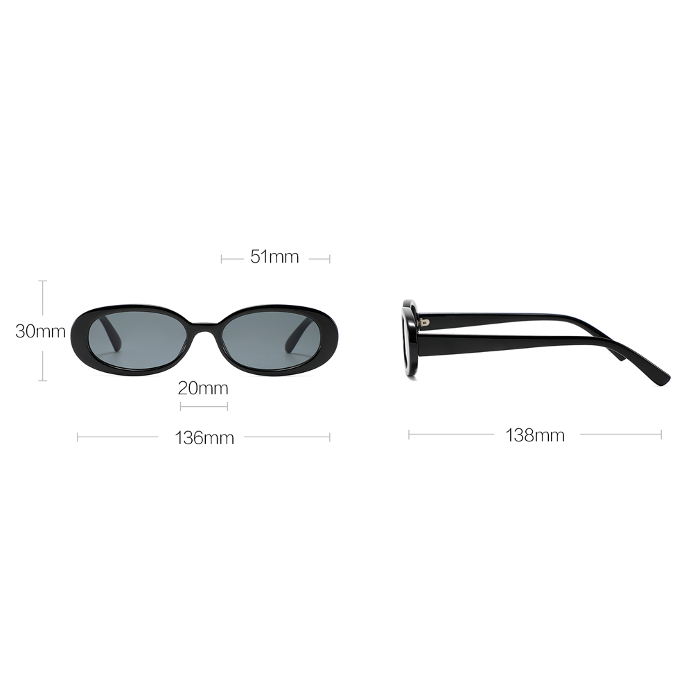 Smuk oval solbrille i transparent grå med spejlglas - accessories.dk - billede 4