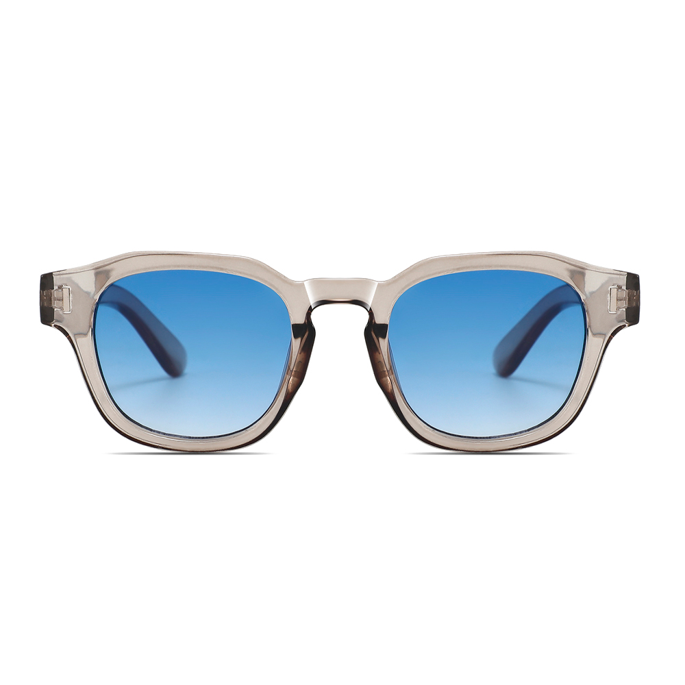 Dame solbrille i lys transparent olivengrÃ¸nt stel med blÃ¥ glas - accessories.dk - billede 2
