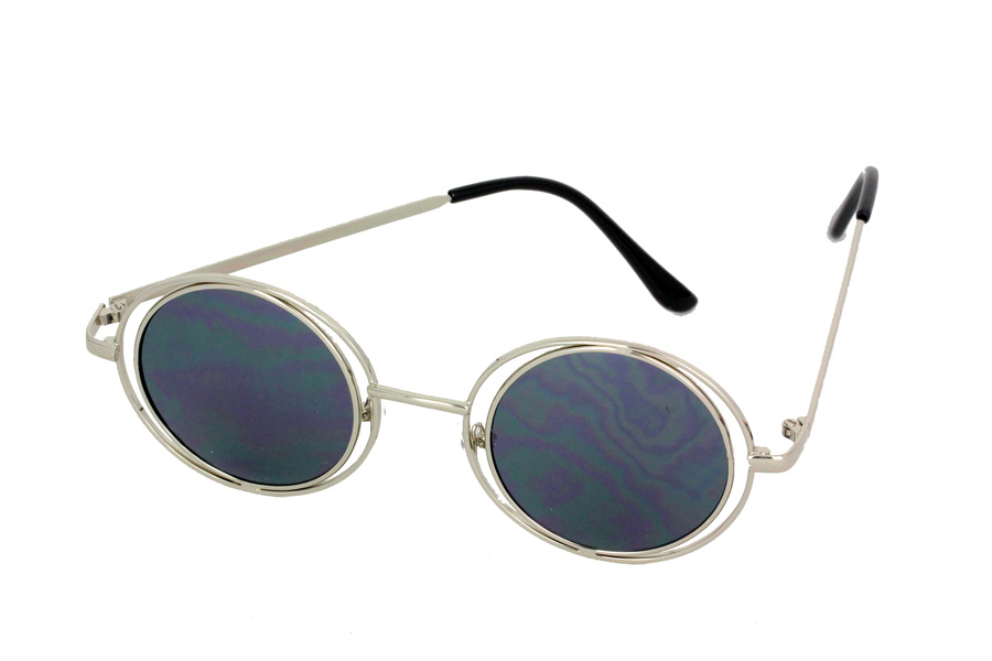 Rund lennon solbrille med xtra detalje