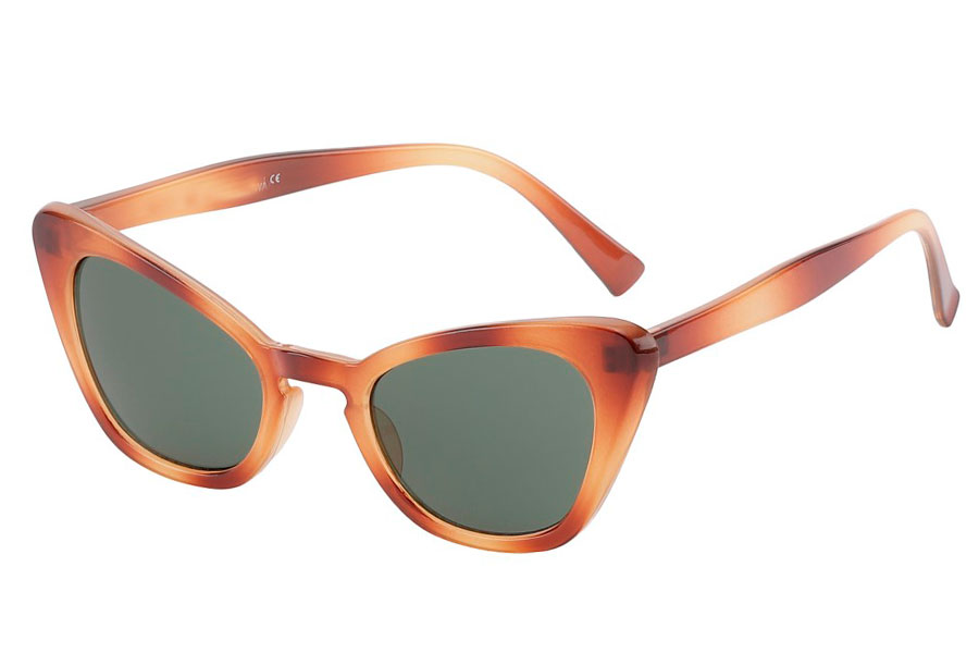 Cateye solbrille i orange-beige smokey farvet stel