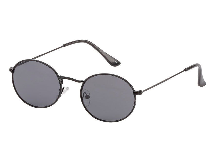 Sort oval moderigtig solbrille