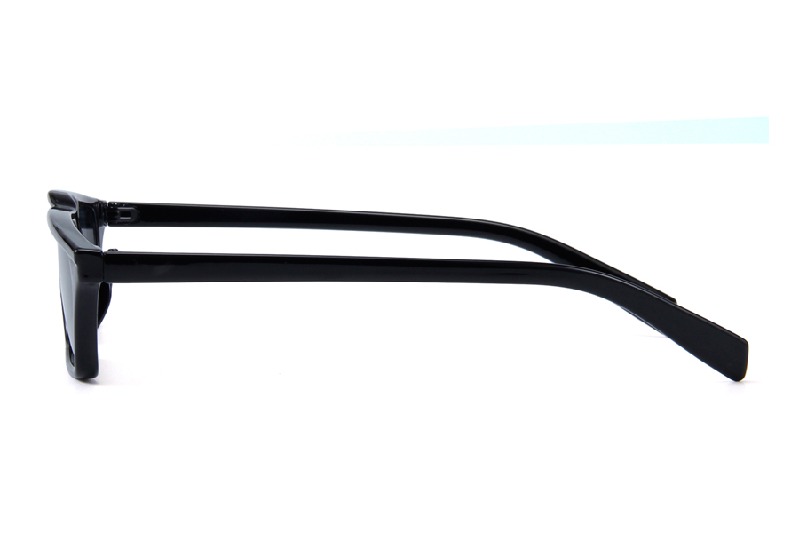 Smal og spids cateye solbrille i sort stilet design med sorte glas - accessories.dk - billede 4
