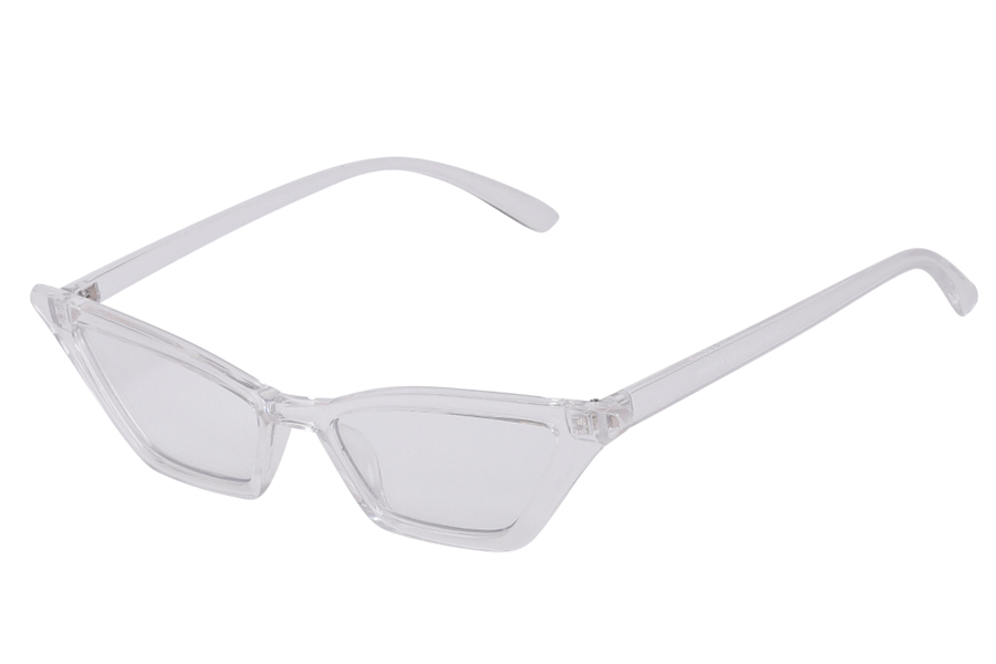 Cat-eye brille med klart glas uden styrke