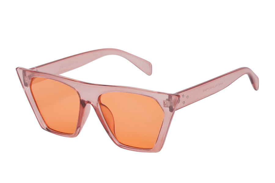 Ferskenfarvet cat-eye solbrille i markant spids design