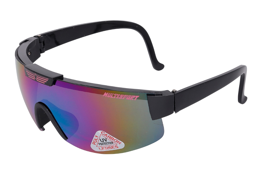 Cykel/ sports brille i RETRO design med lyserød stjerne/stribe detalje