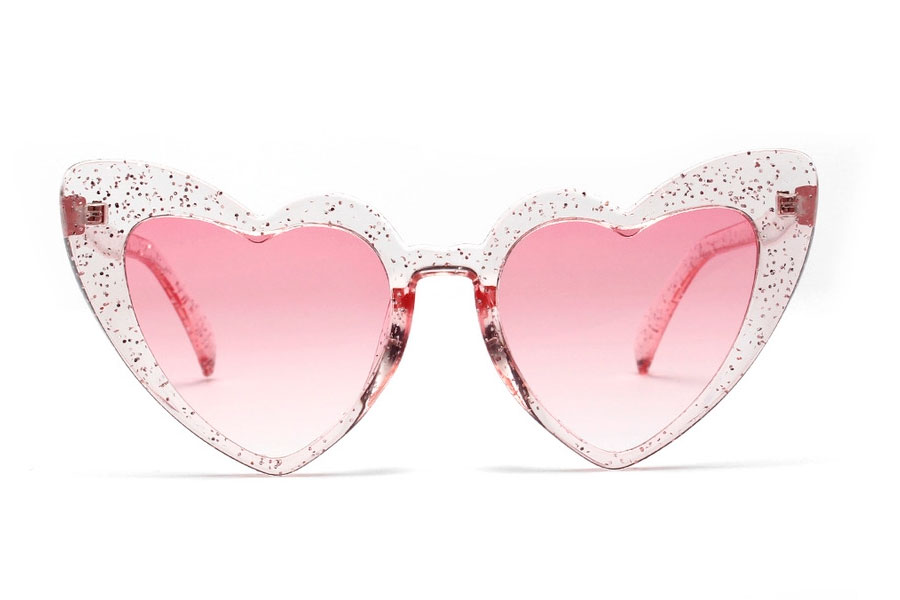 Stor glimmer hjerte solbrille i flot og feminint design - accessories.dk - billede 2
