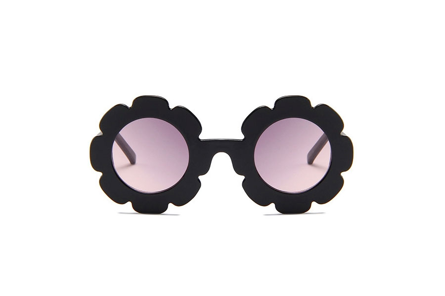 BØRNE Solbrille i sødt sort blomst design. - accessories.dk - billede 2