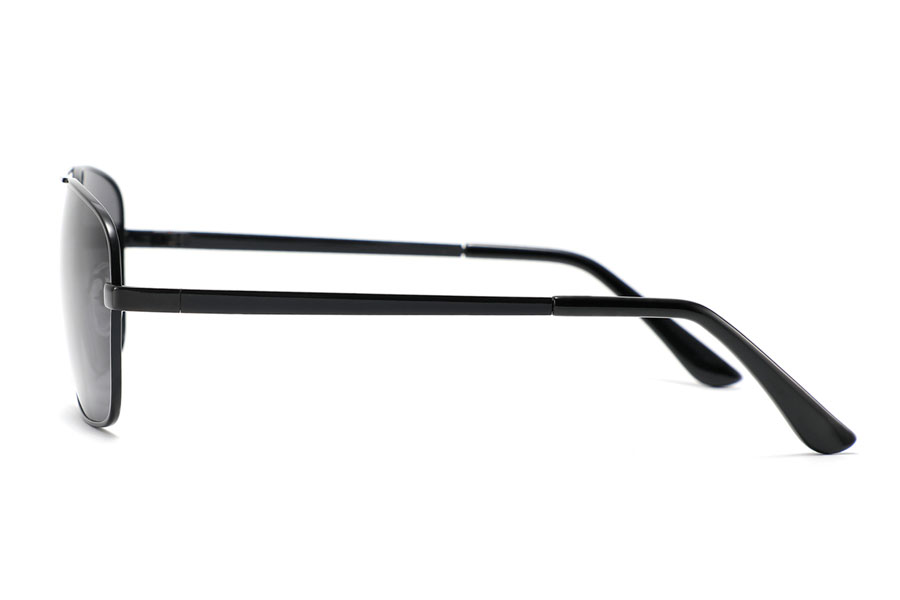 Klassisk solbrille i sort metalstel med grå-sorte linser - accessories.dk - billede 3