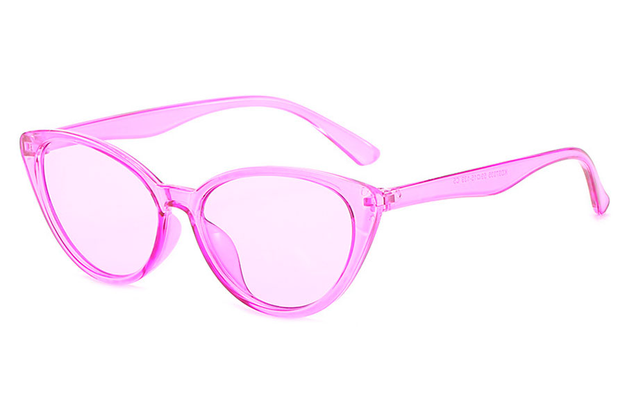 Pink/lilla transparent Cateye brille