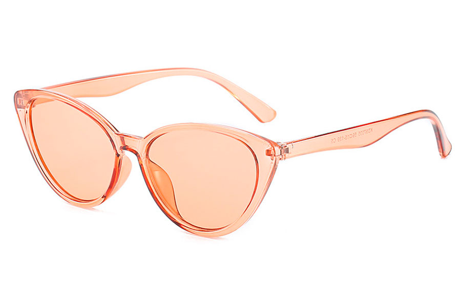 Cateye brille i lys fersken transparent stel