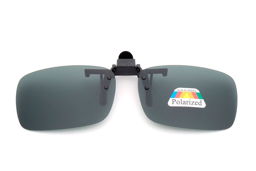 Polaroid Clip-on solbrille i grøn-sorte glas.