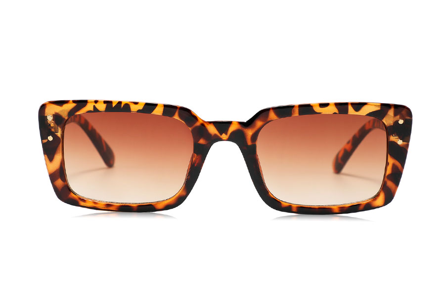 Aflang firkantet modesolbrille i smukt lyst spÃ¦ttet stel - accessories.dk - billede 2
