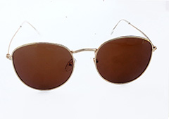 Rund guldfarvet solbrille i  - Design nr. 3217