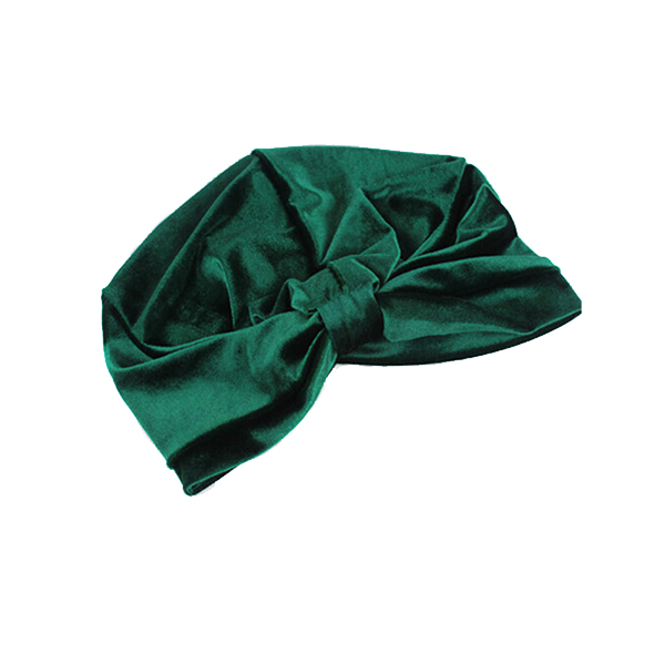 Turban i smuk grøn velour - Design nr. 3356
