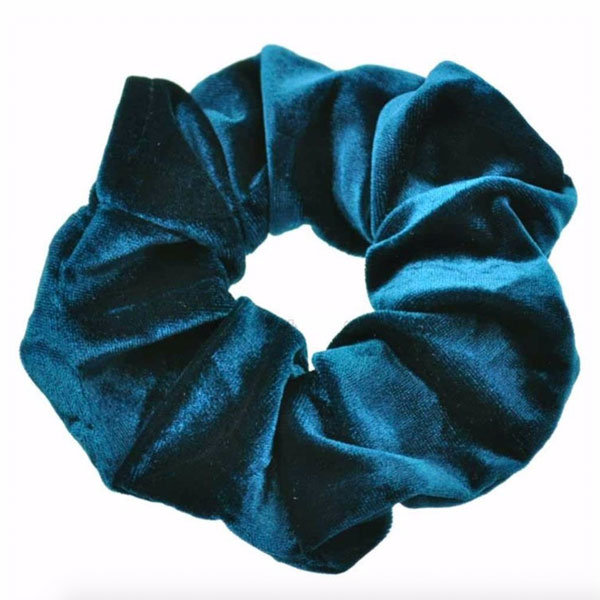 Velour scrunchie / hår elastik i smuk lys petroleumsblå