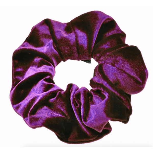 Velour scrunchie / hår elastik i lilla - Design nr. 3383