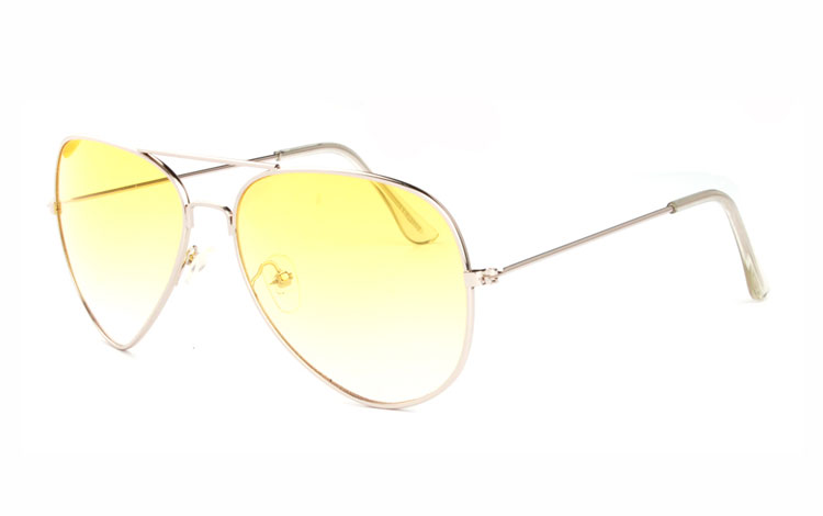 Pilot solbrille med lysgule glas