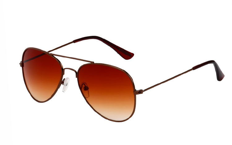 Børne avaitor solbrille i brun - Design nr. 3511