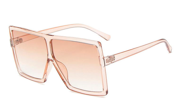 Champagnefarvet kæmpe oversize solbrille i stort og fladt design - Design nr. 4406