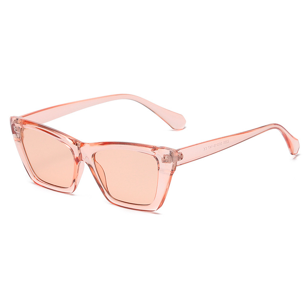 Cateye solbrille med kant i transoarent laks - Design nr. 4569