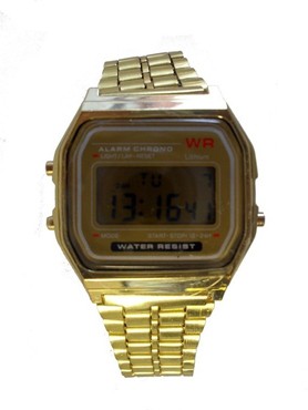 Guld farvet armbåndsur i casio look - Design nr. 302