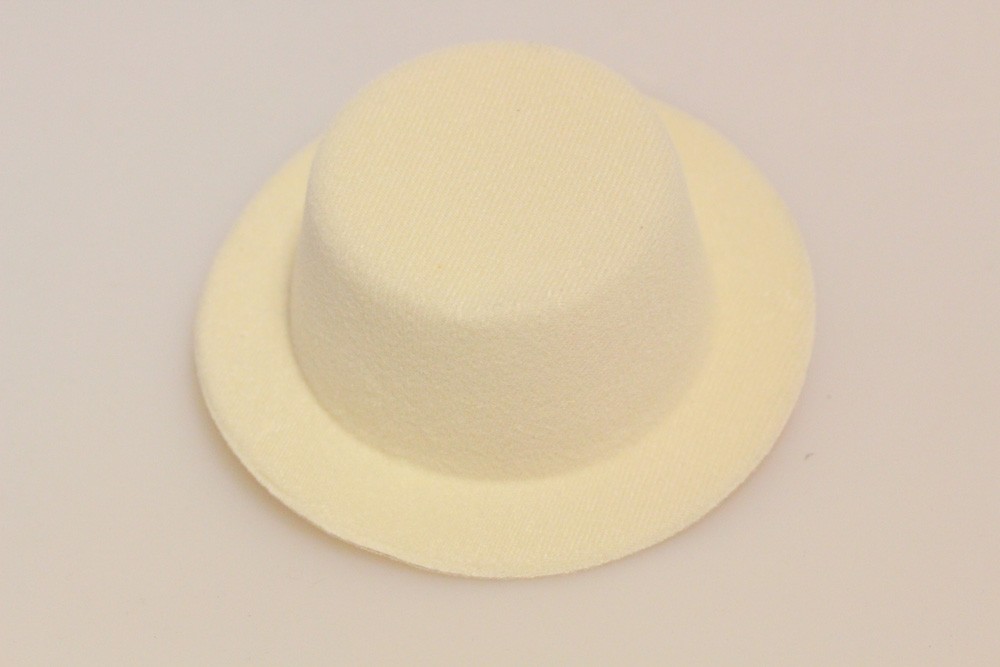 Miniature hat i enkelt design - Råhvid - Design nr. 804