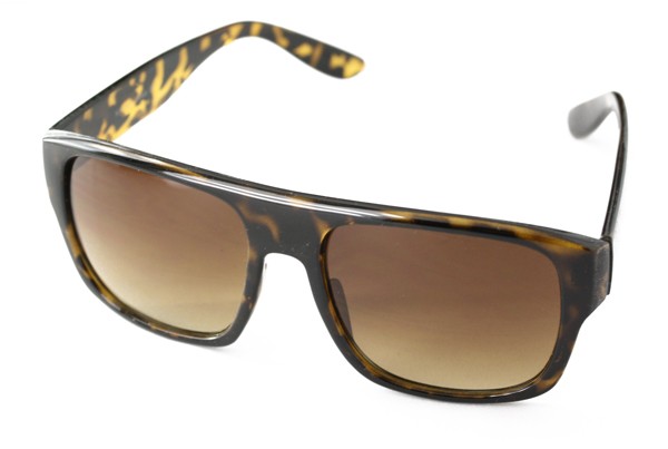 Krokopræget brun enkelt solbrille